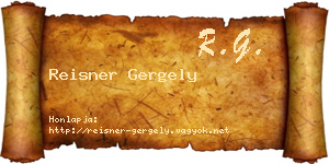 Reisner Gergely névjegykártya